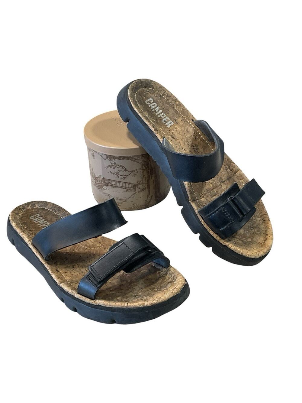 Camper Oruga Slip On Sandals Women’s (EU 37) US 6.5-7 Adjustable -Cork Footbed